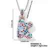 Pendant Clavicle Chain Copper Inlaid Zircon Hip Hop Style With Letter Pattern Electroplated