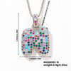 Pendant Clavicle Chain Copper Inlaid Zircon Hip Hop Style With Letter Pattern Electroplated