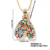 Pendant Clavicle Chain Copper Inlaid Zircon Hip Hop Style With Letter Pattern Electroplated