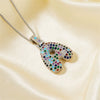 Pendant Clavicle Chain Copper Inlaid Zircon Hip Hop Style With Letter Pattern Electroplated