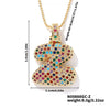 Pendant Clavicle Chain Copper Inlaid Zircon Hip Hop Style With Letter Pattern Electroplated