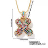 Pendant Clavicle Chain Copper Inlaid Zircon Hip Hop Style With Letter Pattern Electroplated