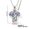 Pendant Clavicle Chain Copper Inlaid Zircon Hip Hop Style With Letter Pattern Electroplated