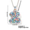 Pendant Clavicle Chain Copper Inlaid Zircon Hip Hop Style With Letter Pattern Electroplated