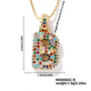 Pendant Clavicle Chain Copper Inlaid Zircon Hip Hop Style With Letter Pattern Electroplated