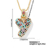 Pendant Clavicle Chain Copper Inlaid Zircon Hip Hop Style With Letter Pattern Electroplated