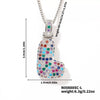 Pendant Clavicle Chain Copper Inlaid Zircon Hip Hop Style With Letter Pattern Electroplated