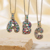 Pendant Clavicle Chain Copper Inlaid Zircon Hip Hop Style With Letter Pattern Electroplated