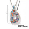 Pendant Clavicle Chain Copper Inlaid Zircon Hip Hop Style With Letter Pattern Electroplated