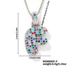 Pendant Clavicle Chain Copper Inlaid Zircon Hip Hop Style With Letter Pattern Electroplated
