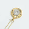 Pendant Clavicle Chain Copper Mixed Gemstone Setting Letter Number Text Pattern Electroplating