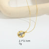 Pendant Clavicle Chain Copper Mixed Gemstone Setting Letter Number Text Pattern Electroplating