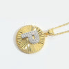 Pendant Clavicle Chain Copper Mixed Gemstone Setting Letter Number Text Pattern Electroplating