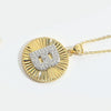 Pendant Clavicle Chain Copper Mixed Gemstone Setting Letter Number Text Pattern Electroplating