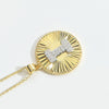 Pendant Clavicle Chain Copper Mixed Gemstone Setting Letter Number Text Pattern Electroplating