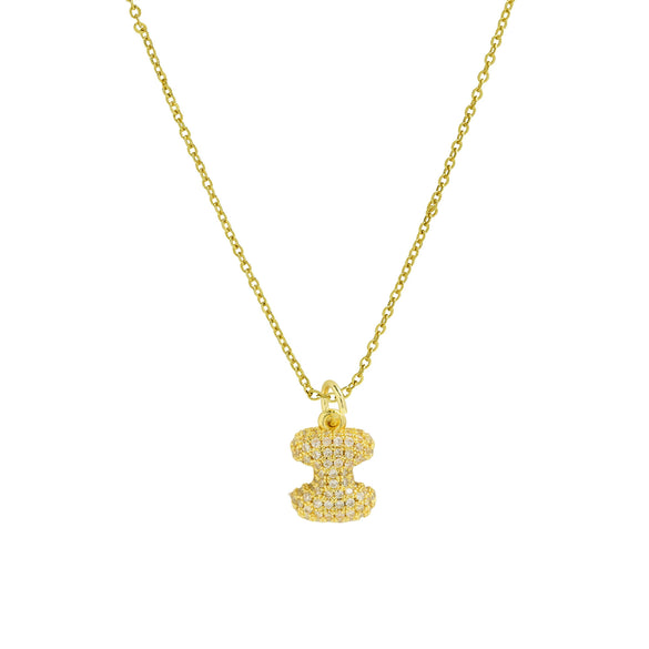 Pendant Clavicle Chain Necklace Brass Electroplated With Letters Numbers Text Pattern