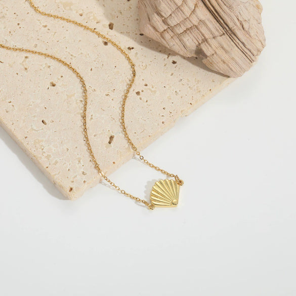 Pendant Clavicle Chain Necklace Copper Mixed Gemstone Setting Geometric Fish Flag Shape Electroplating