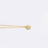 Pendant Clavicle Chain Necklace Mixed Gemstone Setting Copper Disc Shape English Letters Style Electroplating For Women
