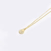 Pendant Clavicle Chain Necklace Mixed Gemstone Setting Copper Disc Shape English Letters Style Electroplating For Women