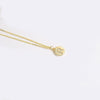 Pendant Clavicle Chain Necklace Mixed Gemstone Setting Copper Disc Shape English Letters Style Electroplating For Women
