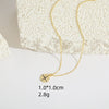 Pendant Clavicle Chain Necklace Mixed Gemstone Setting Copper Disc Shape English Letters Style Electroplating For Women