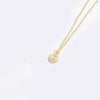Pendant Clavicle Chain Necklace Mixed Gemstone Setting Copper Disc Shape English Letters Style Electroplating For Women