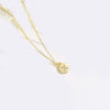 Pendant Clavicle Chain Necklace Mixed Gemstone Setting Copper Disc Shape English Letters Style Electroplating For Women