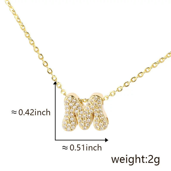 Pendant Copper Electroplated Inlaid Zircon Hiphop Style With Letters Numbers Text