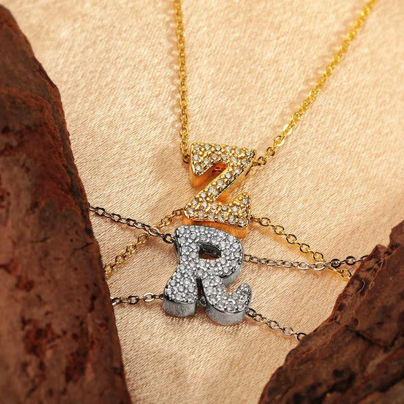Pendant Copper Electroplated Inlaid Zircon Hiphop Style With Letters Numbers Text