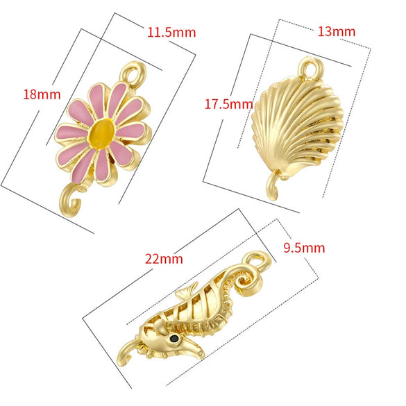 Pendant Copper Fashion Animal Zodiac Flower Dripping Oil Design