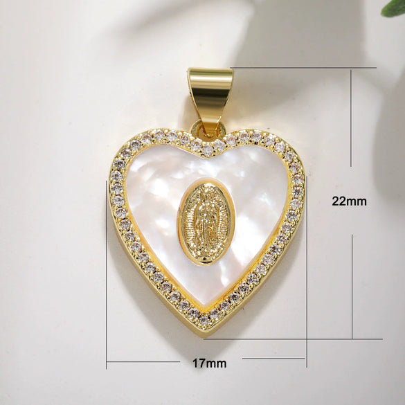 Pendant Copper Goldplated Heartshaped Zircon Accessories Diy