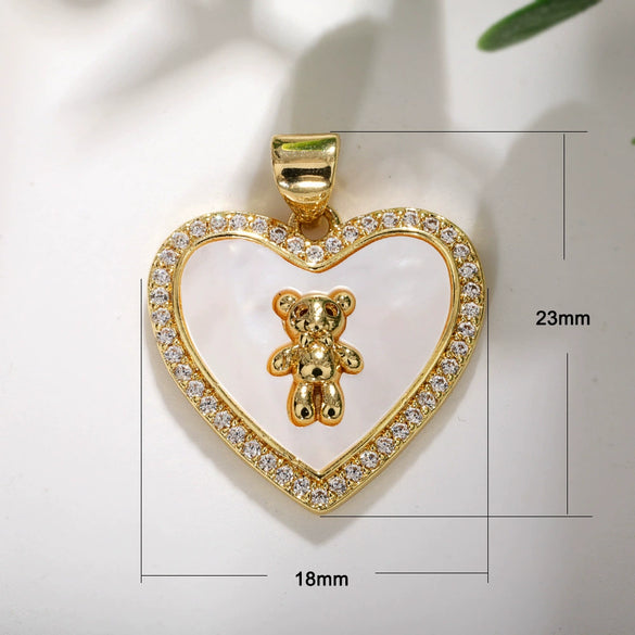 Pendant Copper Goldplated Heartshaped Zircon Accessories Diy