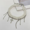 Pendant Decoration Imitation Pearl Claw Chain Alloy Rhinestone Geometric Style Women's
