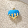 Pendant Diy Accessories Copper Heartshaped Electroplating Lava Love Red Heart Crystal
