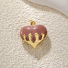Pendant Diy Accessories Copper Heartshaped Electroplating Lava Love Red Heart Crystal