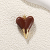 Pendant Diy Accessories Copper Heartshaped Electroplating Lava Love Red Heart Crystal