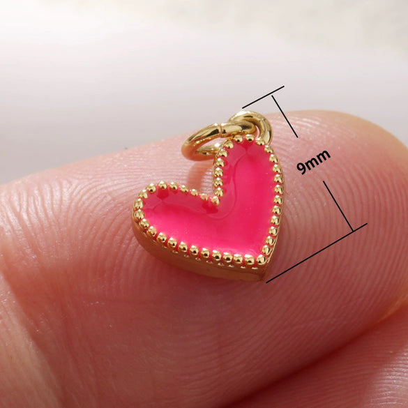 Pendant Diy Accessories Copper Heartshaped Electroplating Lava Love Red Heart Crystal