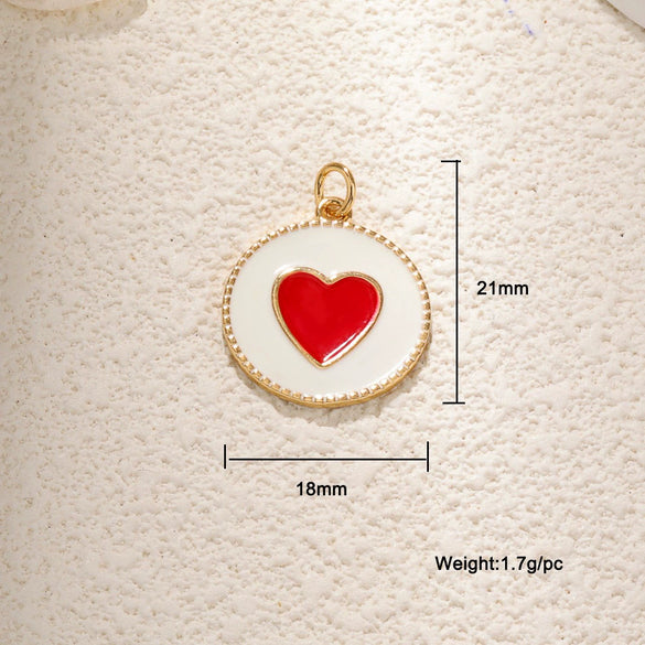 Pendant Diy Accessories Copper Heartshaped Electroplating Lava Love Red Heart Crystal