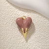 Pendant Diy Accessories Copper Heartshaped Electroplating Lava Love Red Heart Crystal