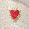Pendant Diy Accessories Copper Heartshaped Electroplating Lava Love Red Heart Crystal