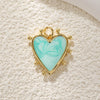 Pendant Diy Accessories Copper Heartshaped Electroplating Lava Love Red Heart Crystal