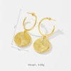 Pendant Earrings Copper Geometric Electroplated Platinum 18K Gold Retro Light Luxury Women's