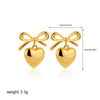 Pendant Earrings Copper Heartshaped Bow Tie Electroplating For Women