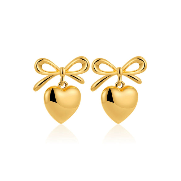 Pendant Earrings Copper Heartshaped Bow Tie Electroplating For Women
