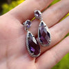 Pendant Earrings Copper Water Drop Pear Shaped Colored Diamond