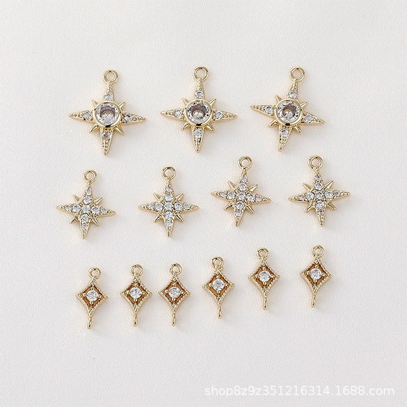 Pendant Earrings Necklace Accessories Copper 14K Gold Plated Meteor Star Design