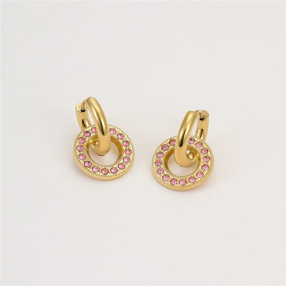 Pendant Earrings Stainless Steel 18K Electroplating Geometric Women Fashion Elegant