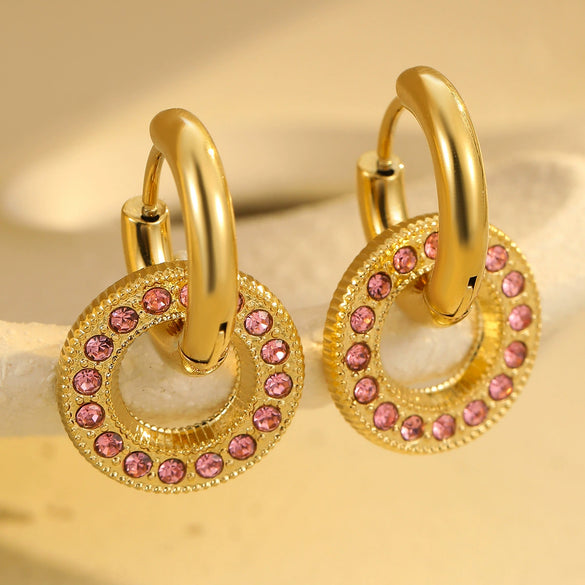 Pendant Earrings Stainless Steel 18K Electroplating Geometric Women Fashion Elegant