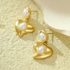 Pendant Earrings Stainless Steel 18K Vintage Electroplated Irregular Love Pearl Water Drop Style For Women