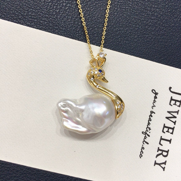 Pendant Freshwater Pearl Copper Alien Shape Classic Minimalist Style